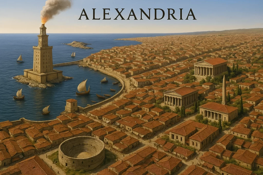 cidade-de-alexandria-e-farol-vista-aerea-1024x683 🔥 As Chamas Que Silenciaram os Maiores Gênios da Antiguidade